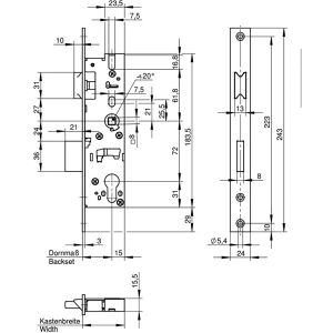 Produktbild für Einsteckschloss WILKA 1472000002, DIN links/rechts