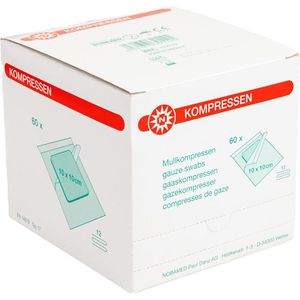 Produktbild für Mullkompressen Nobamed 712110, aus Baumwolle, steril