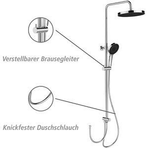 Produktbild für Duschsystem Wenko Softwater, verchromt / schwarz