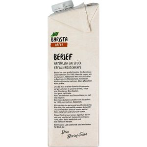 Produktbild für Haferdrink Berief aus europäischem Hafer, Barista, BIO