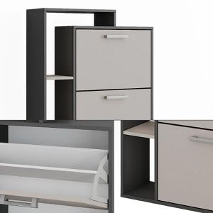 Produktbild für Schuhschrank Vicco Orlando, anthrazit / greige