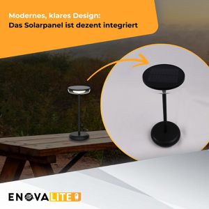 Produktbild für Tischlampe Enovalite ELEDSO700115, schwarz mit LED