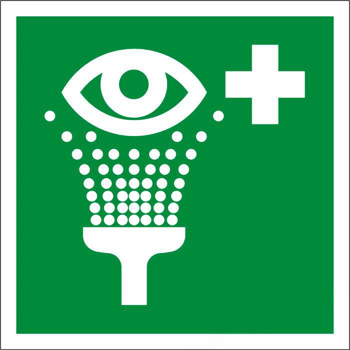 Abtec Hinweisschild ISO 7010 E011, Folie, 15 x 15cm, Rettungszeichen,  Augenspüleinrichtung – Böttcher AG