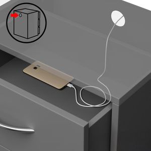 Produktbild für Nachttisch CASARIA Eloise, 109664, anthrazit, 2er Set