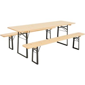 Produktbild für Bierzeltgarnitur RUKU1952 204511, Fichte / schwarz