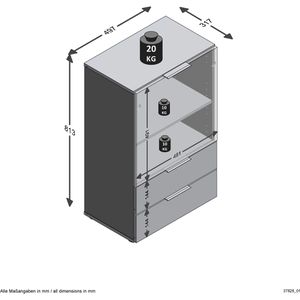 Produktbild für Kommode FMD-Möbel Dark 5, schwarz