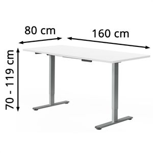 Produktbild für Schreibtisch FlexiSpot E1S Pro, weiß / grau