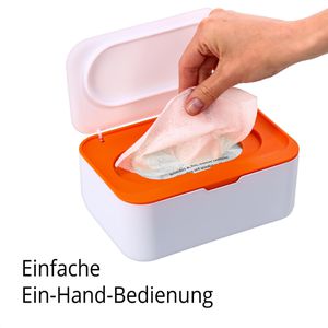 Produktbild für Feuchttücherbox Böttcher-AG weiß / orange