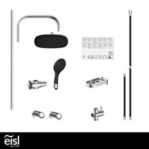 Produktbild für Duschsystem EISL DUSCHTRAUM, verchromt / schwarz
