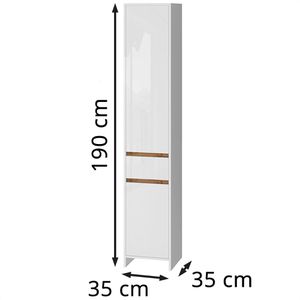 Produktbild für Badschrank Vicco Detmold, hochglanz weiß