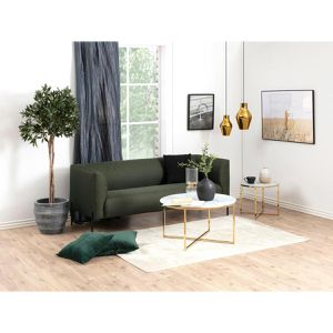 Produktbild für Couchtisch AC-Design Alisan, Glas / Metall, weiß marmoriert