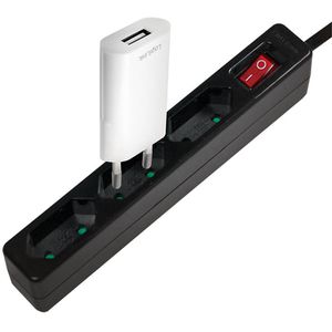 Produktbild für Steckdosenleiste LogiLink LPS230B, mit 1,5m Kabel