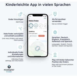 Produktbild für Bluetooth-Tracker Musegear Finder 2, für iOS &amp; Android