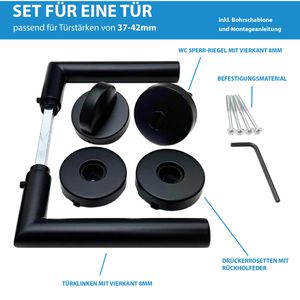 Produktbild für Drückergarnitur Lockzz Würzburg II, schwarz