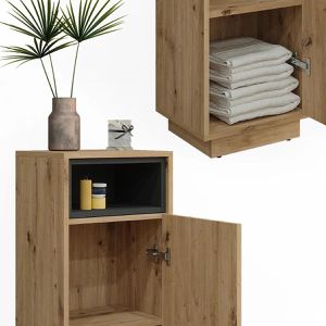 Produktbild für Badschrank Vicco Beatrice, 4 Füße, anthrazit / artisan eiche