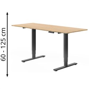Produktbild für Schreibtisch FlexiSpot E5B, ahorn / schwarz
