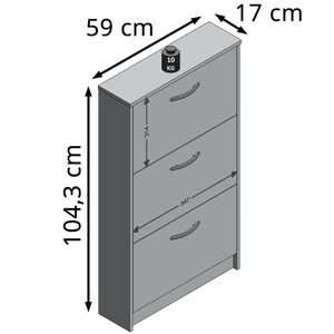 Produktbild für Schuhschrank FMD-Möbel Step 3, 411-003, eiche