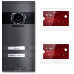 Türsprechanlage Metzler VDM10 2.0 grau, 2 Monitore, LAN