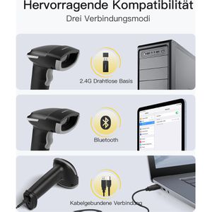 Produktbild für Barcode-Scanner Inateck Hyper 260_black, kabellos