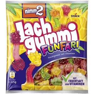 Nimm2 Fruchtgummis Lachgummi Funfari, mit Fruchtsaft und Vitaminen, 225g