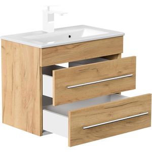 Produktbild für Waschtisch Posseik Portus 600 SlimLine, hängend, eiche gold