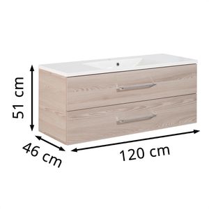 Produktbild für Waschtisch Fackelmann B.clever 82893, hängend, esche
