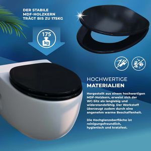 Produktbild für WC-Sitz CASARIA Toilettendeckel 108584, oval, aus Holz