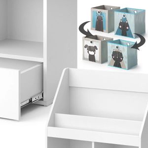 Produktbild für Bücherregal Vicco Luigi, weiß, mit 2 Faltboxen