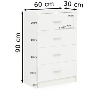 Produktbild für Kommode Wohnling WL5.864, weiß hochglanz
