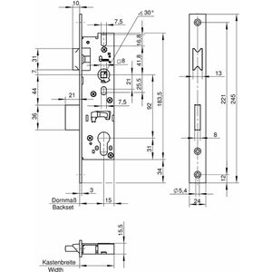 Produktbild für Einsteckschloss WILKA 1438000019, DIN links/rechts