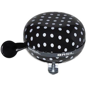 Fahrradklingel Basil Big Bell Polkadot, schwarz, weiß