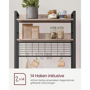 Produktbild für Küchenregal Vasagle KKS037B02EU, graubraun