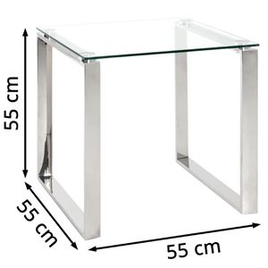 Produktbild für Beistelltisch Haku-Möbel 18779, transparent / silber