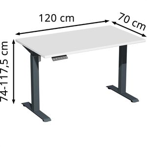 Produktbild für Schreibtisch Geramöbel Elevate Home, lichtgrau / anthrazit