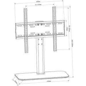 Produktbild für TV-Ständer myWall HP2BL, schwarz, Metall &amp; Glas