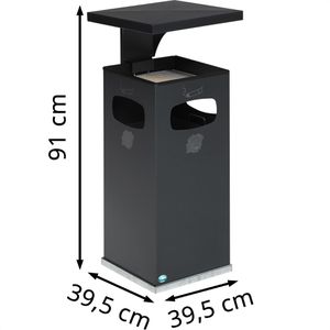 Produktbild für Aschenbecher VAR B32, 12142, anthrazit, Outdoor, mit Dach