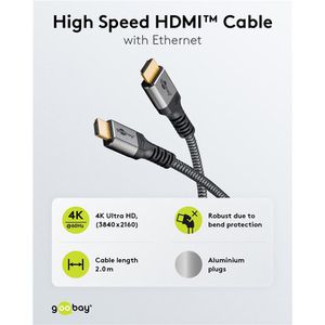 Produktbild für HDMI-Kabel Goobay Plus 64994 HDMI 2.0, vergoldete Stecker