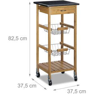 Produktbild für Küchenwagen Relaxdays ALFRED S, braun