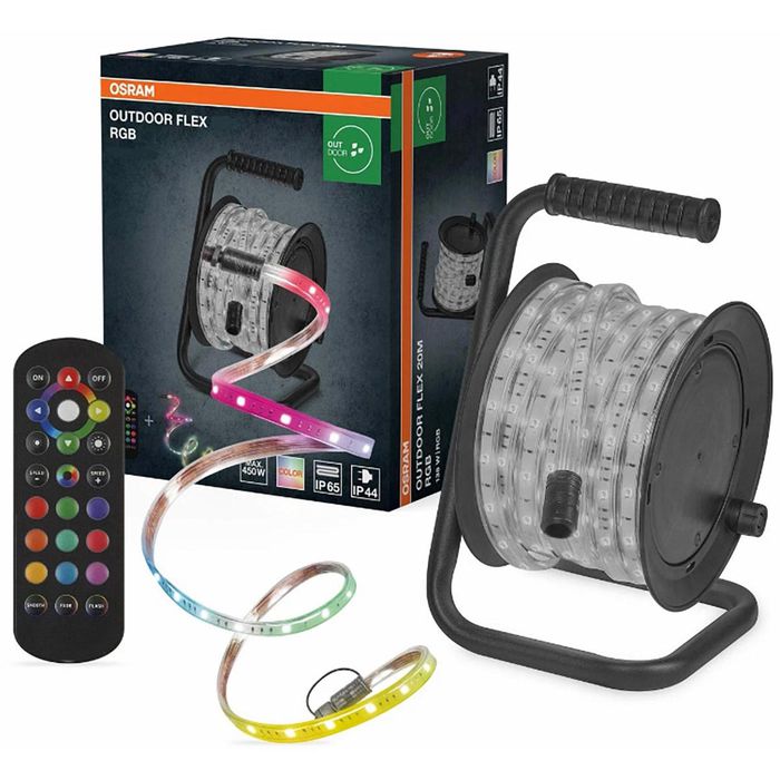 OSRAM Lichtschlauch OUTDOOR FLEX, LED, weiß + farbig, für außen, IP65 wasserdicht, 230 V, Trommel mit 10 m – Böttcher AG