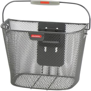 Fahrradkorb KLICKfix Uni, anthrazit, aus Metall, 16 Liter