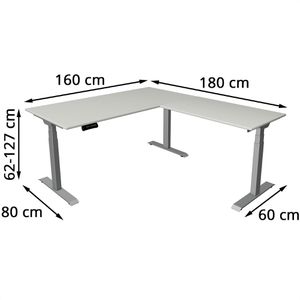 Produktbild für Schreibtisch Kerkmann Move small office, lichtgrau / silber