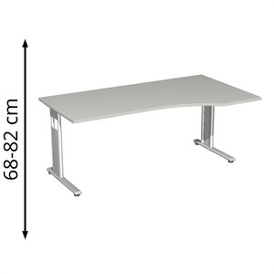 Produktbild für Schreibtisch Geramöbel Flex S-617305-LS, lichtgrau / silber