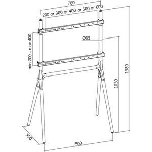 Produktbild für TV-Ständer LogiLink BP0078, Walnuss/schwarz, Metall &amp; Holz
