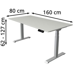 Produktbild für Schreibtisch Kerkmann Move 1 stable, lichtgrau / silber