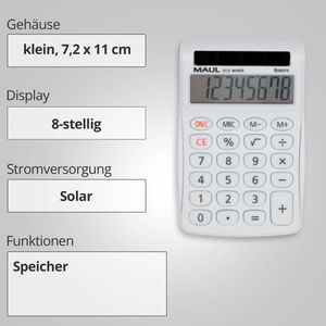 Produktbild für Taschenrechner Maul ECO MJ 455, Recycling, weiß