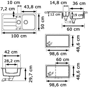 Produktbild für Spülbecken SCHOCK Formhaus D-150L, Doppelbecken, onyx