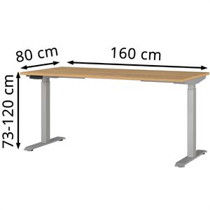 Produktbild für Schreibtisch Germania Mailand, 7908-638, eiche / silber