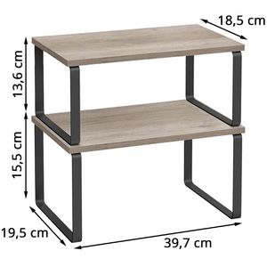 Produktbild für Küchenregal Songmics KCS022X02, graubraun, 4er Set