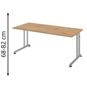 Schreibtisch Hammerbacher Z-Serie, asteiche / silber