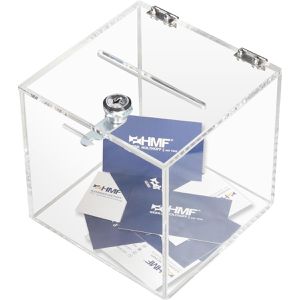 Spendenbox HMF 46919 Würfel, Acryl, transparent